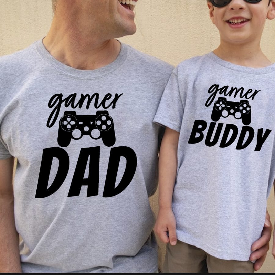Gamer dad, Gamer buddy apa fia póló Lovenir.hu