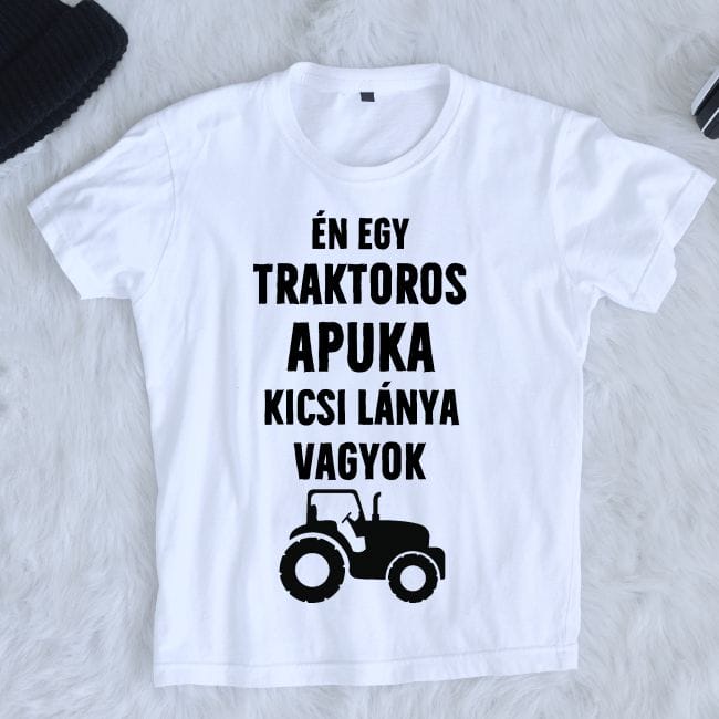 Én egy traktoros apuka kicsi lánya vagyok gyerek póló Lovenir.hu