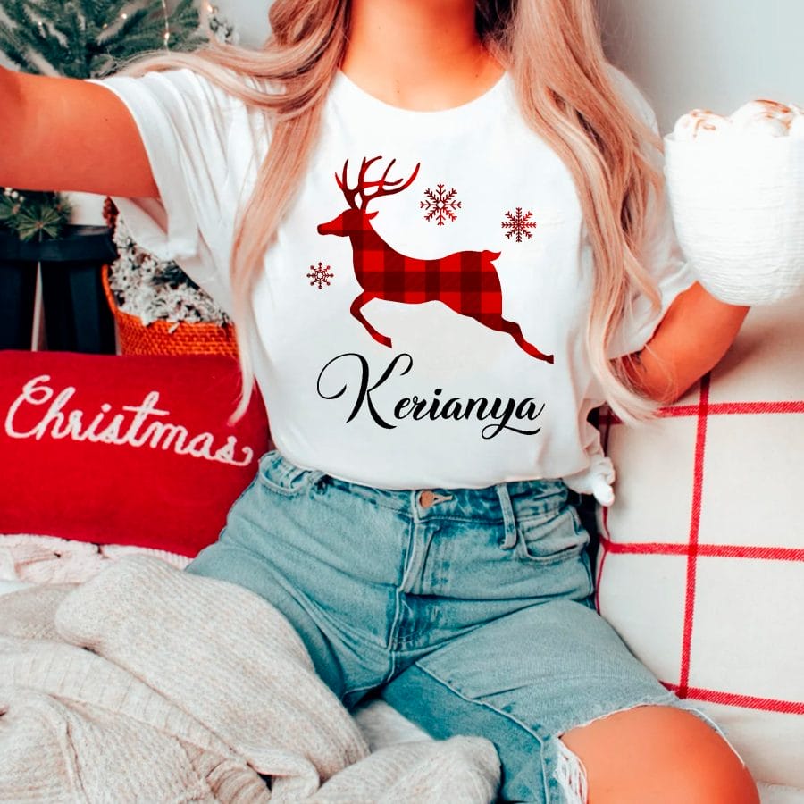 Karácsonyi rénszarvasos póló kerianya felirattal Lovenir.hu