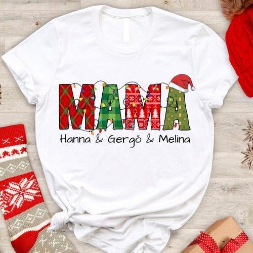Mama nevekkel póló, karácsonyi kiadás